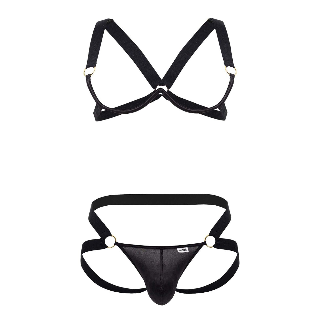 JCSTK -  CandyMan 99731 Harness-Bra Two Piece Set Black