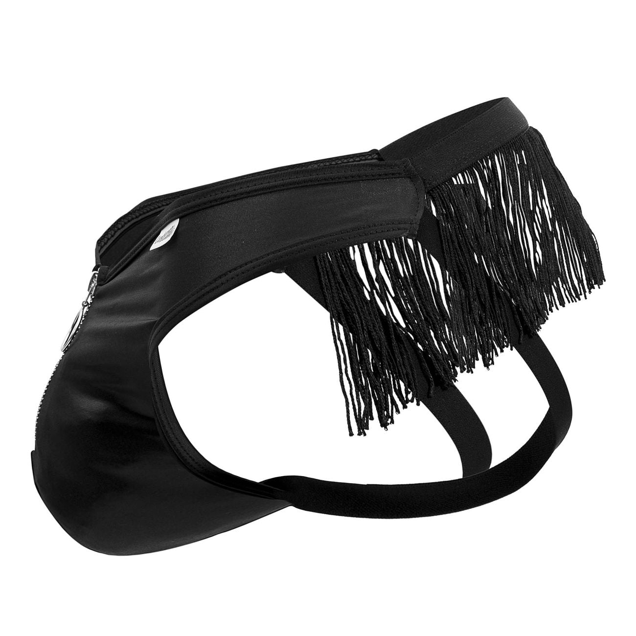 CandyMan 99753 Fringe Jockstrap with Zipper Front Black