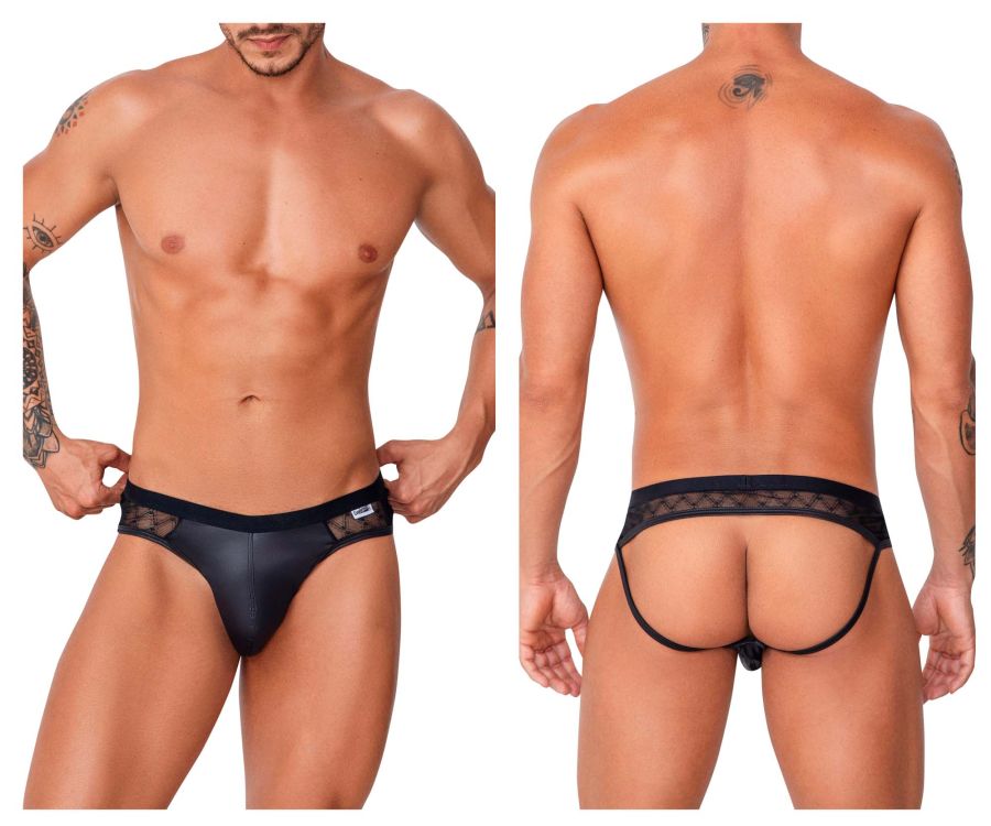 CandyMan 99763 Lace Jockstrap Black