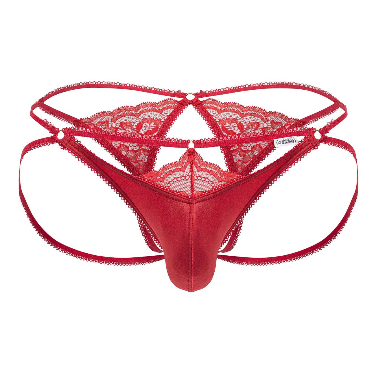 CandyMan 99770 Lace Jock Thongs Red