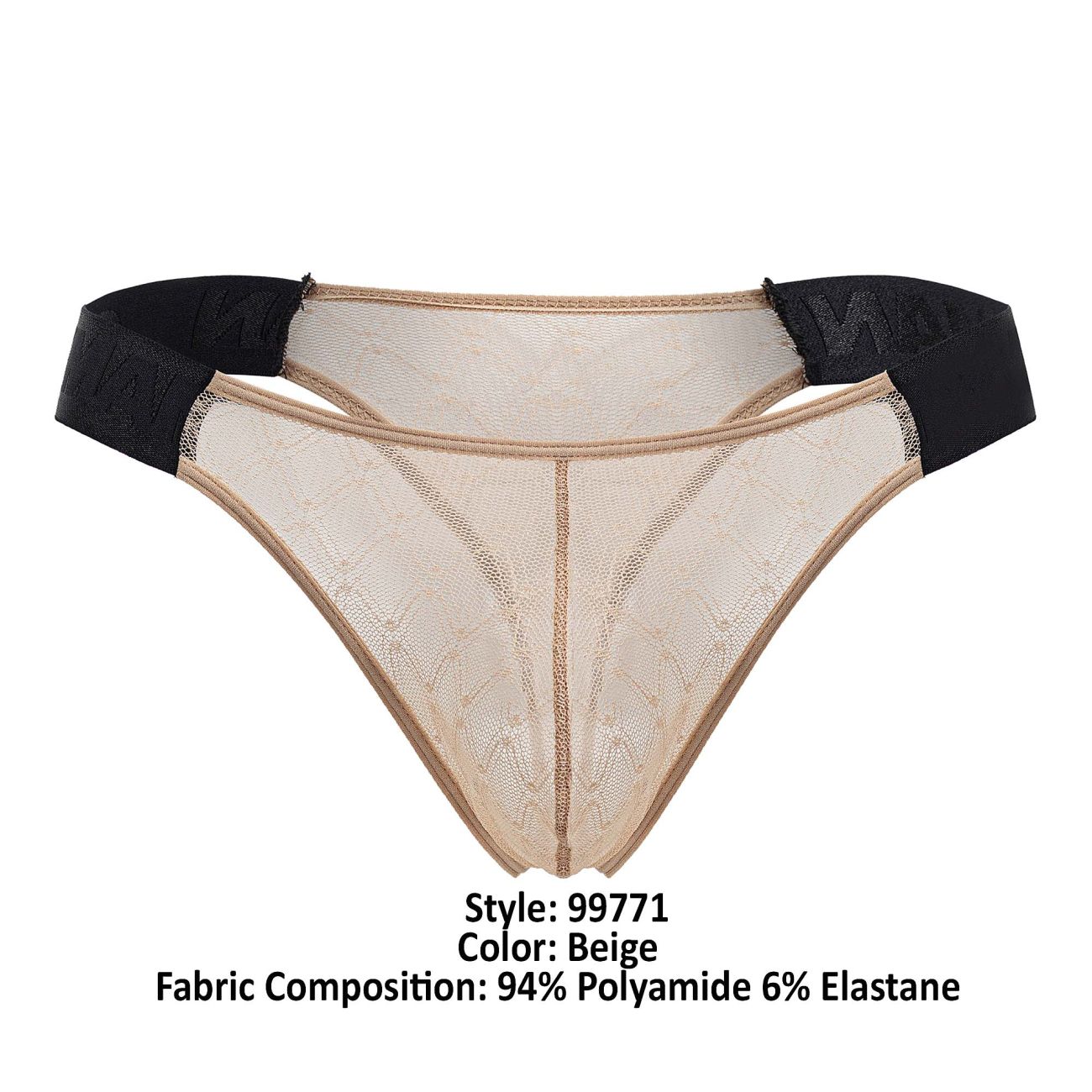 CandyMan 99771 Mesh Thongs Beige