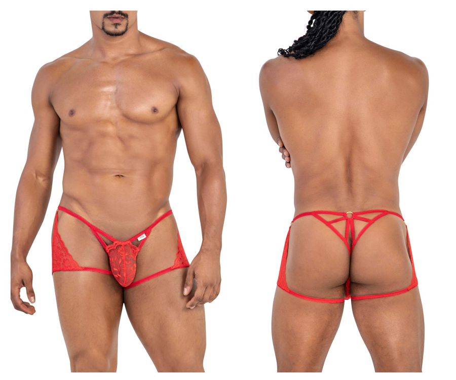 CandyMan 99773 Lace Trunks Thongs Red