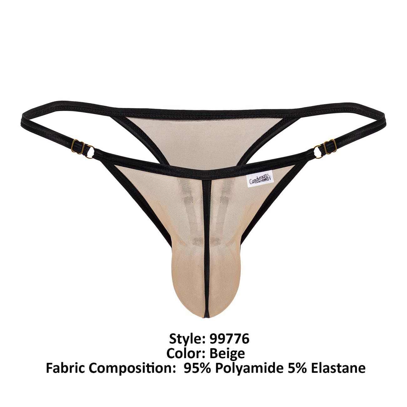 CandyMan 99776 Mesh Thongs Beige