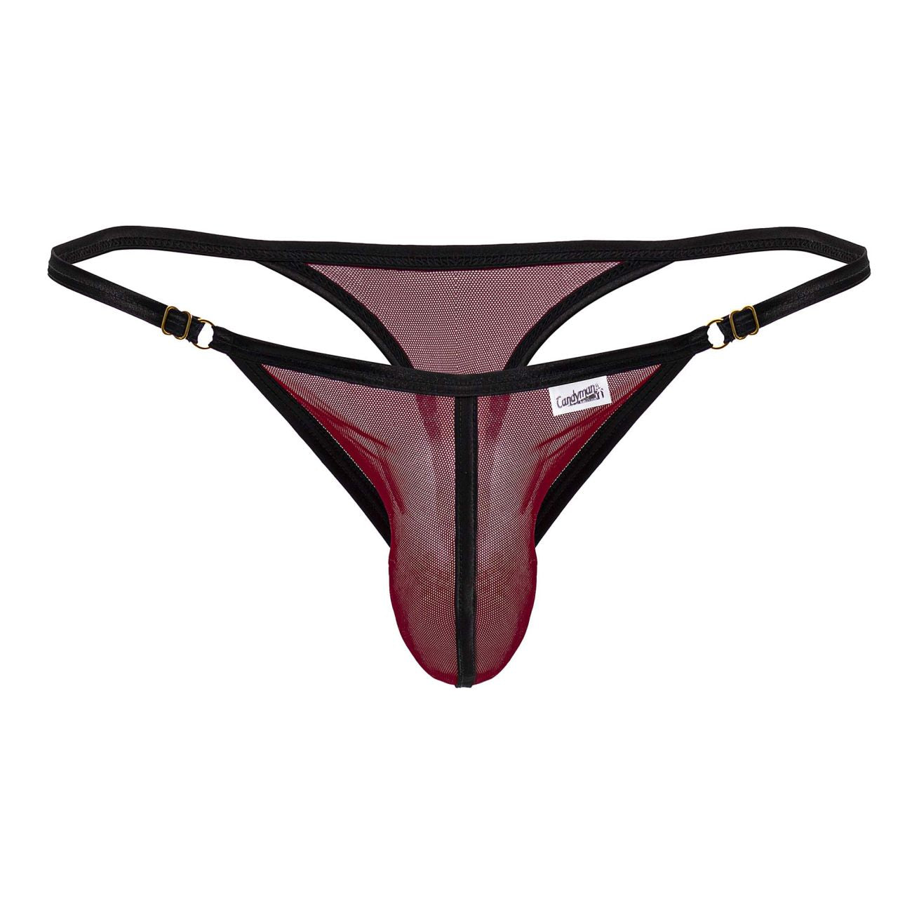 CandyMan 99776 Mesh Thongs Burgundy