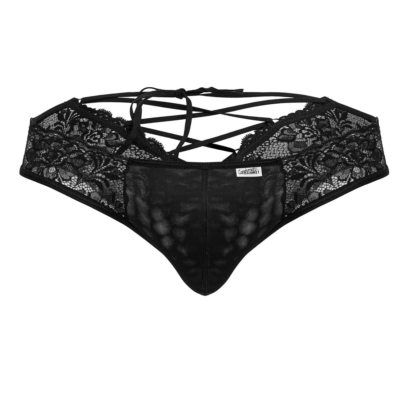 CandyMan 99784 Lace Thongs Black