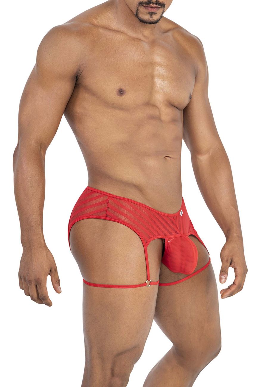 CandyMan 99792 Mesh Garter Thongs Red