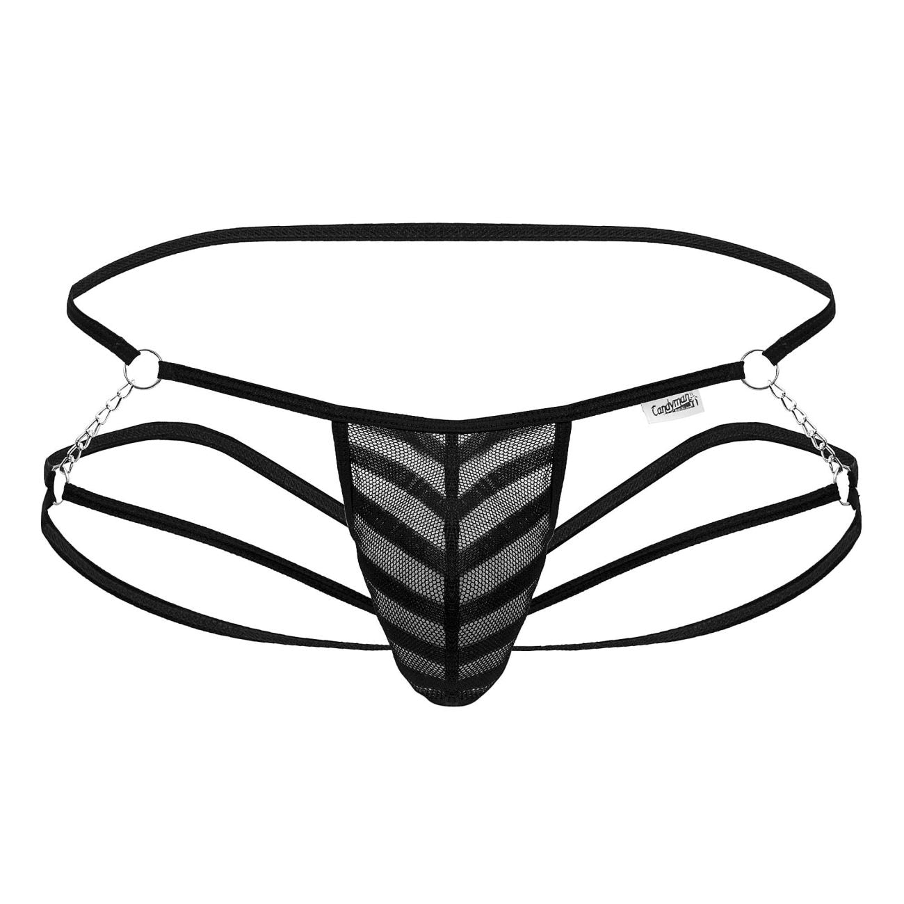 CandyMan 99793  Mesh Jock Thongs Black