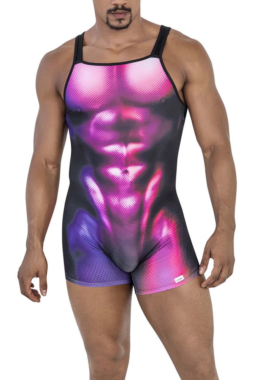 CandyMan 99796 Muscle Onesie Bodysuit Magenta