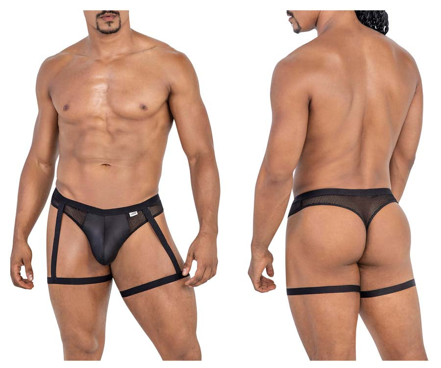 CandyMan 99798 Garter Mesh Thongs Black