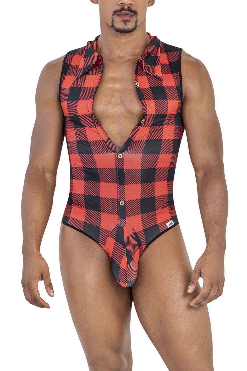 CandyMan 99800 Lumberjack Bodysuit Red