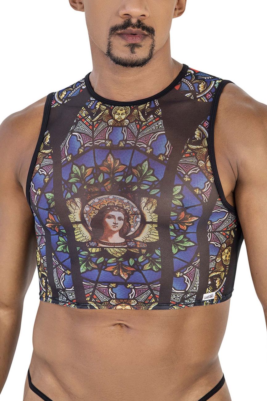 CandyMan 99805 Stained Glass Tank Top Black Print