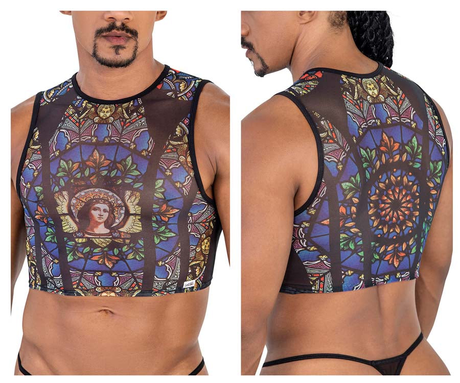 CandyMan 99805 Stained Glass Tank Top Black Print