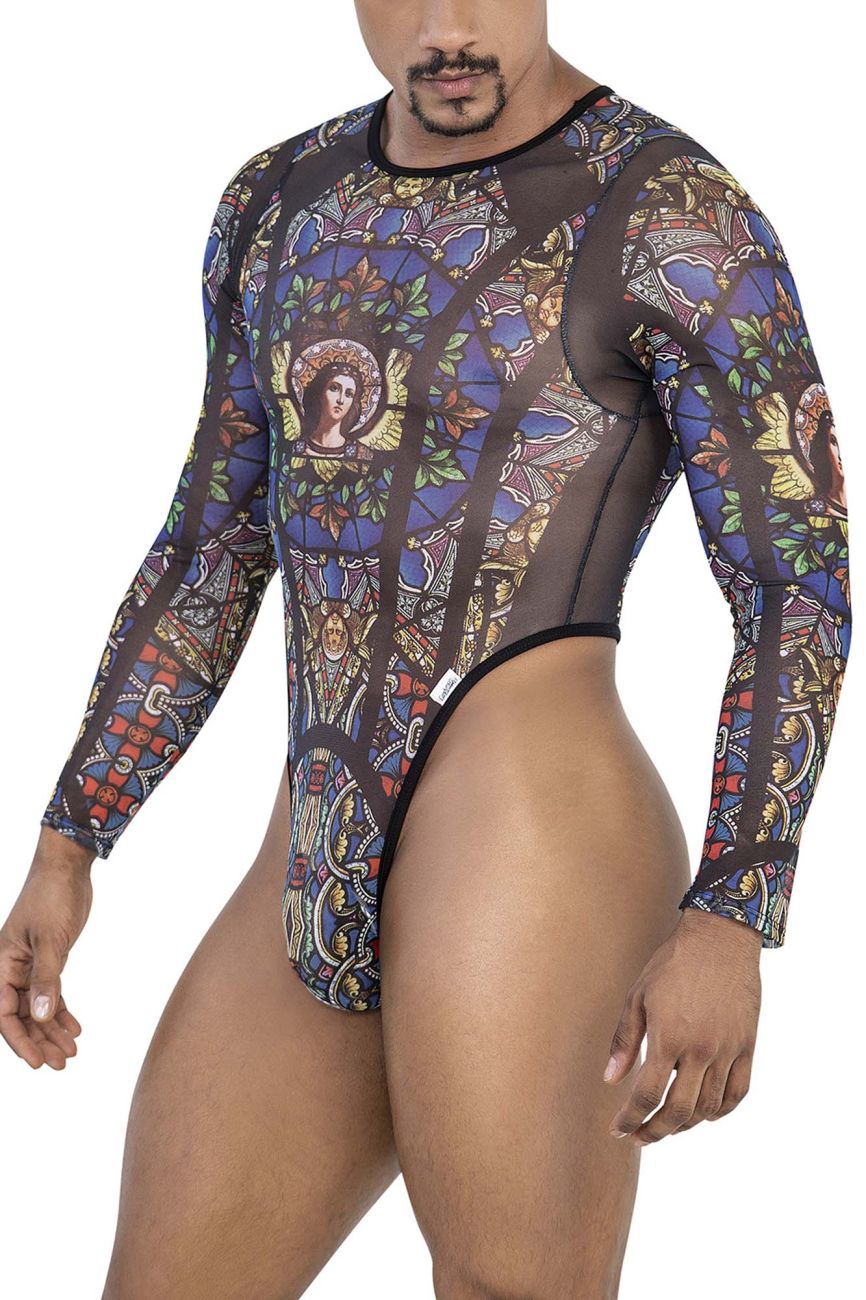 CandyMan 99814 Stained Glass Bodysuit Black Print