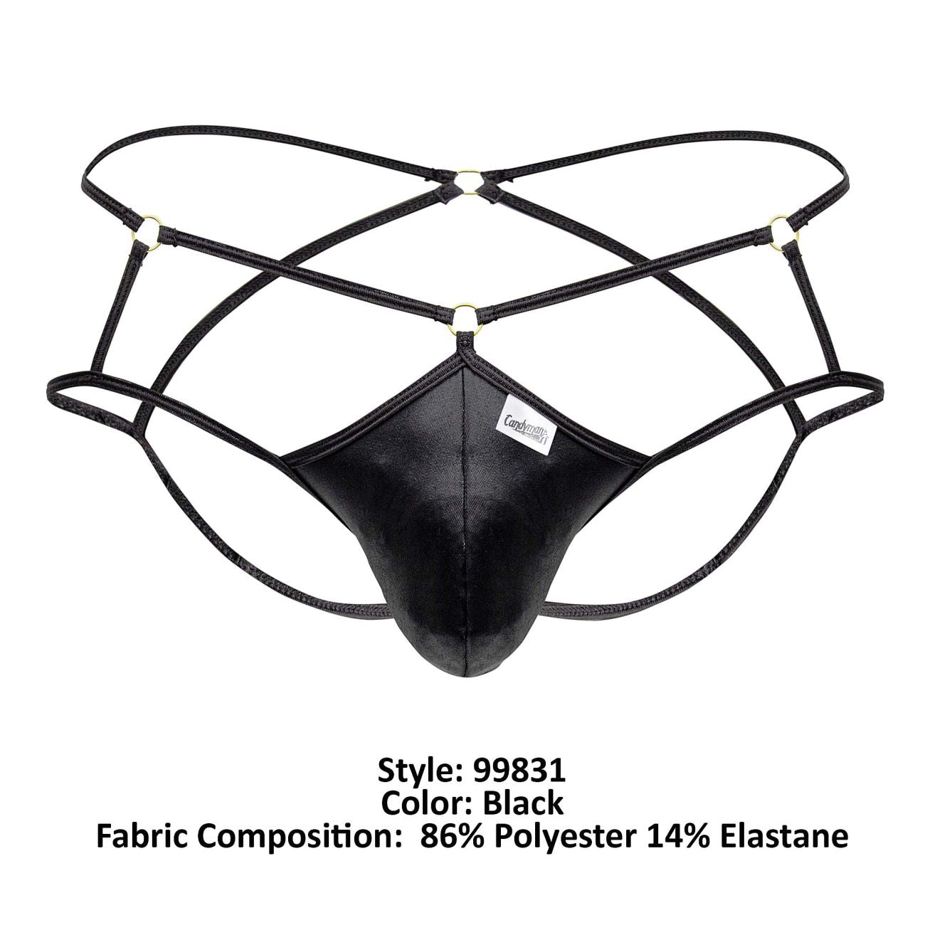 CandyMan 99831 Cage Mens Jockstrap Black