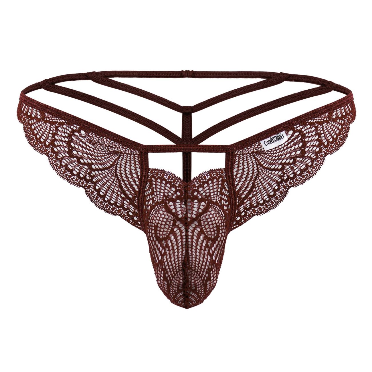 CandyMan 99910 Mens Sexy Lace Thongs Burgundy