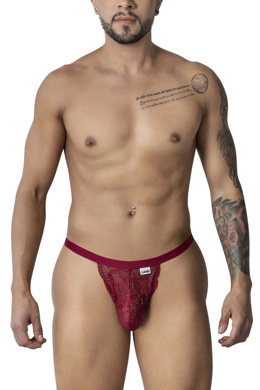 CandyMan 99915 Mens Sexy Lace Thongs Burgundy