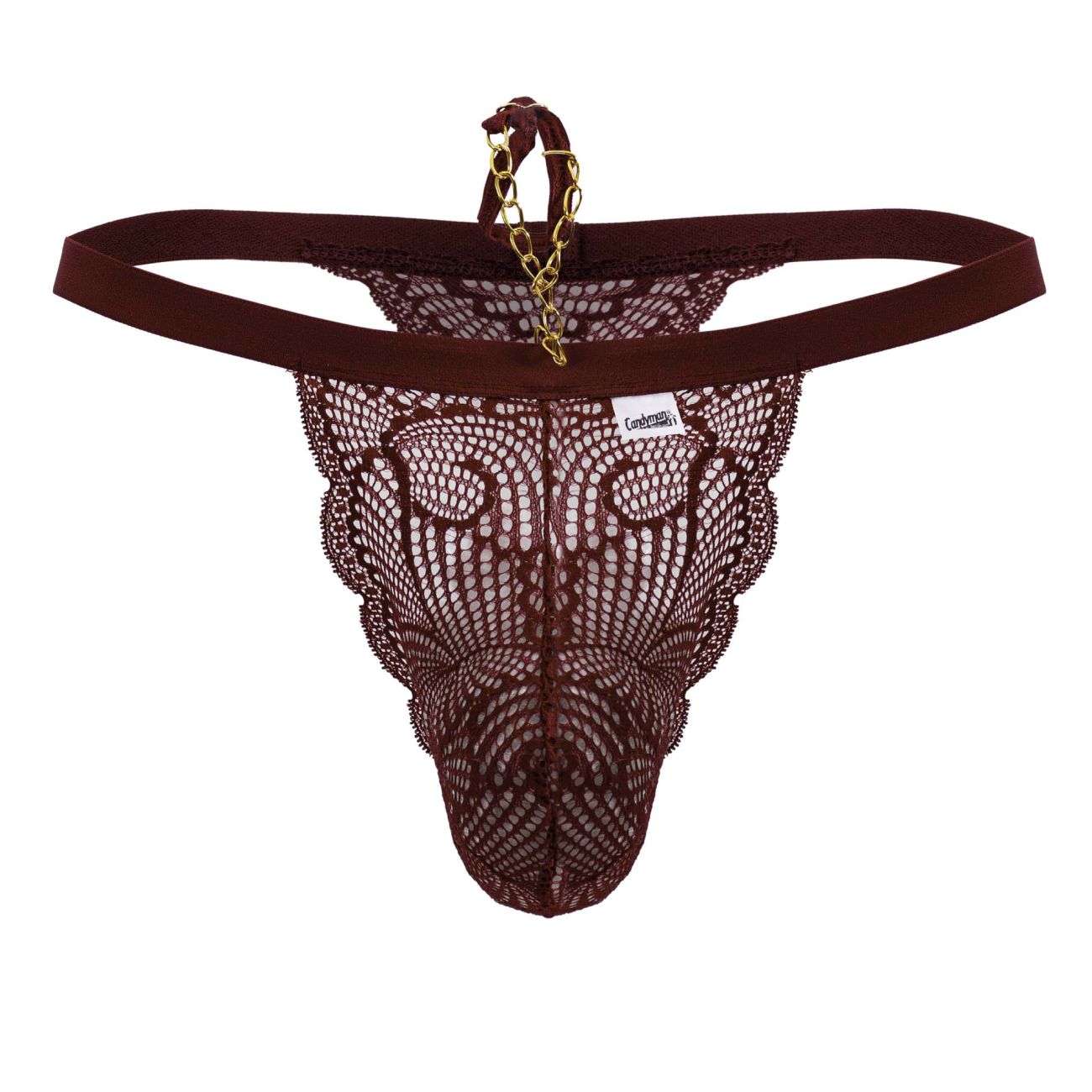 CandyMan 99915 Mens Sexy Lace Thongs Burgundy