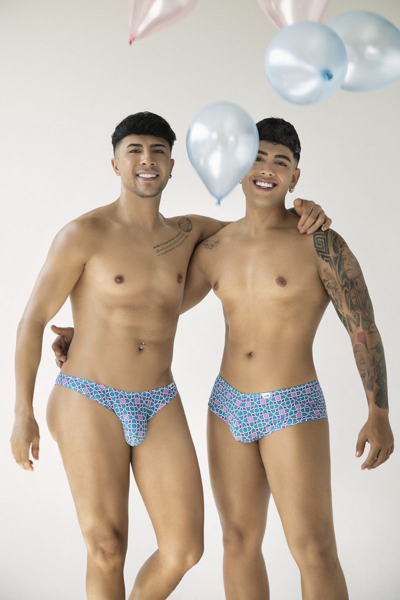 CandyMan 99923 Mens Vacation Energy Bikini Underwear Printed Blue