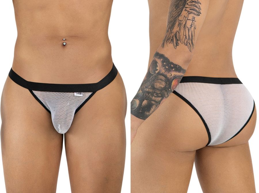 CandyMan 99933 Mens Sexy See-Through Mesh Bikini White Mesh