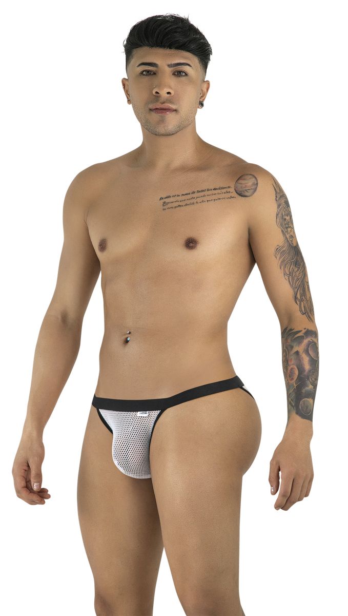 CandyMan 99933 Mens Sexy See-Through Mesh Bikini White Mesh