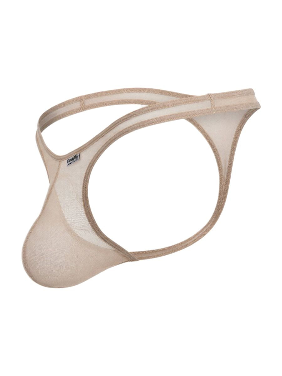 CandyMan 99954 Mens Minimal Barely There Thong Beige Mesh Plus Sizes