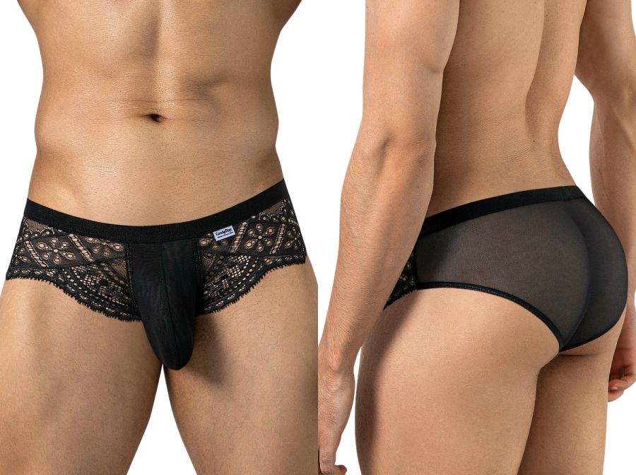 CandyMan 99970 Mens Captivating Sexy Mesh-Lace Briefs Black