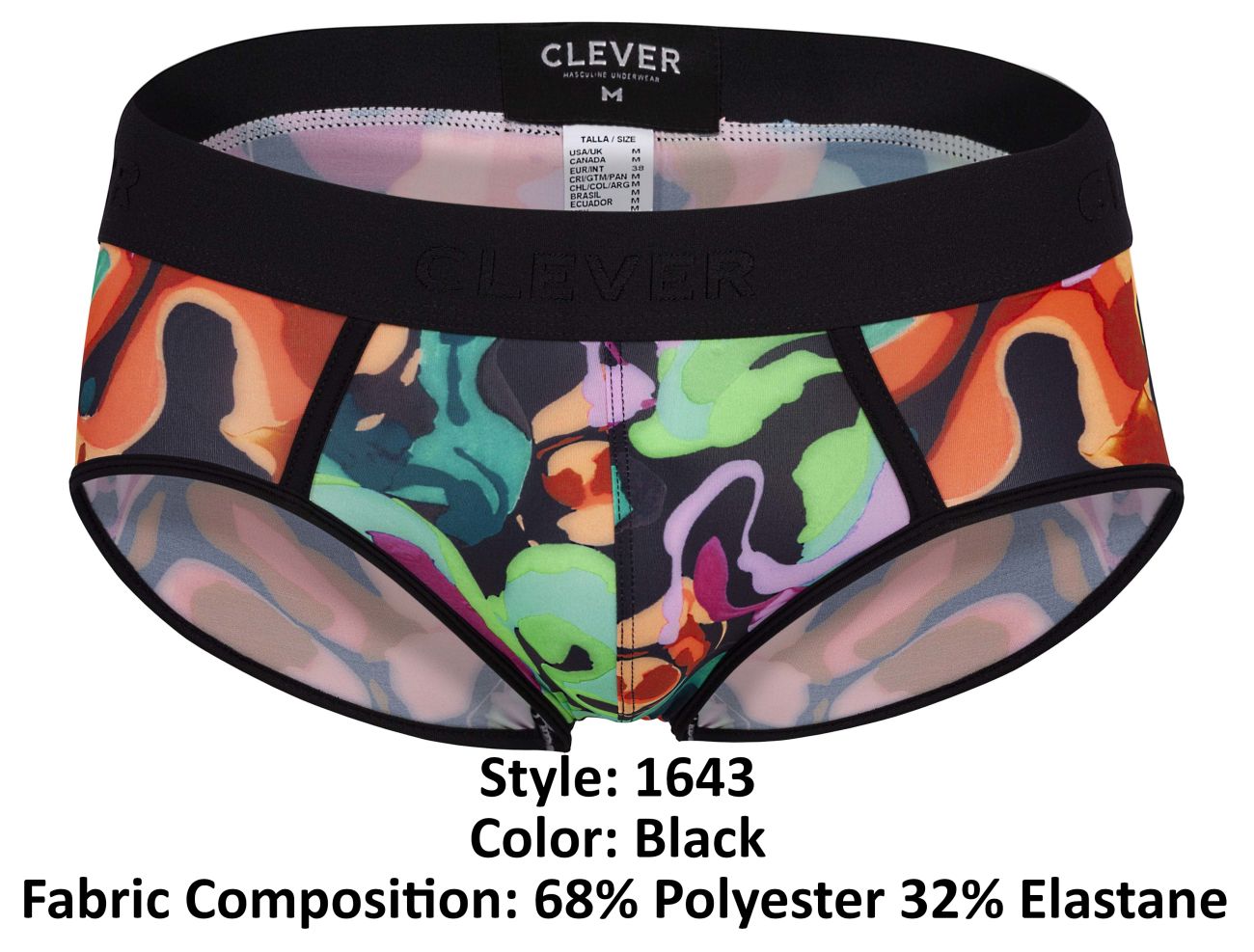 Clever 1643 Absolute Briefs Black Multi