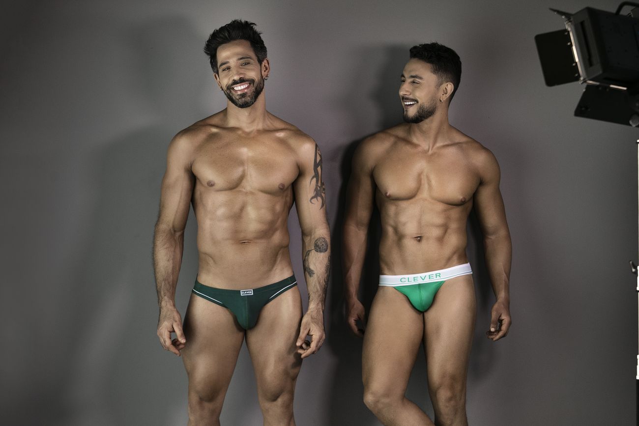 Clever 1782 Argovia Mens Piping Trim Briefs Dark Green