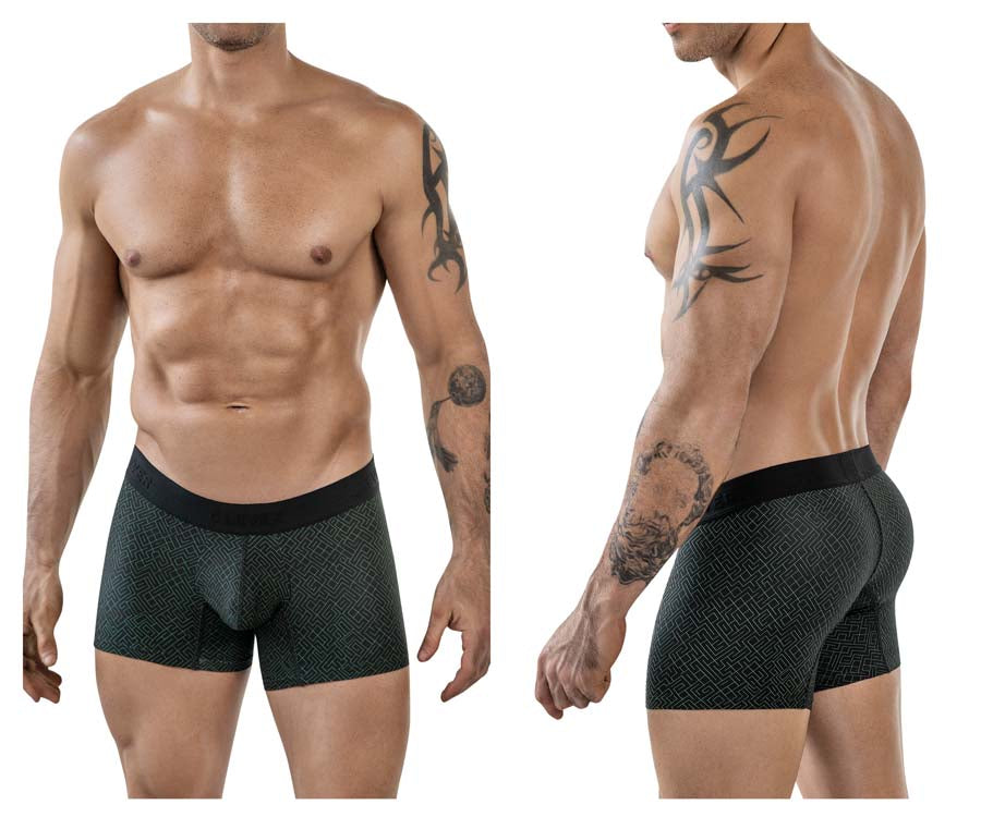 Clever 1850 Mens Laberin Patterned Trunks Black Geometric