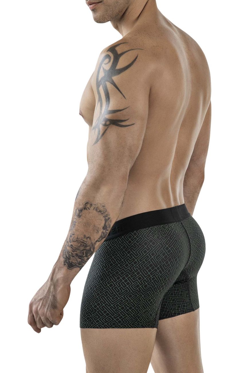 Clever 1850 Mens Laberin Patterned Trunks Black Geometric