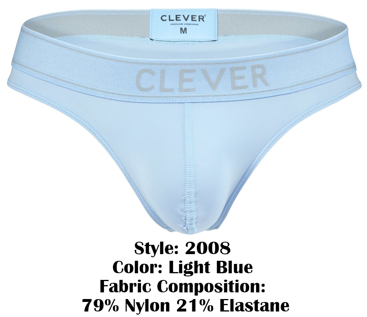 Clever 2008 Raw Mens Sleek Form Fitting Thong Light Blue