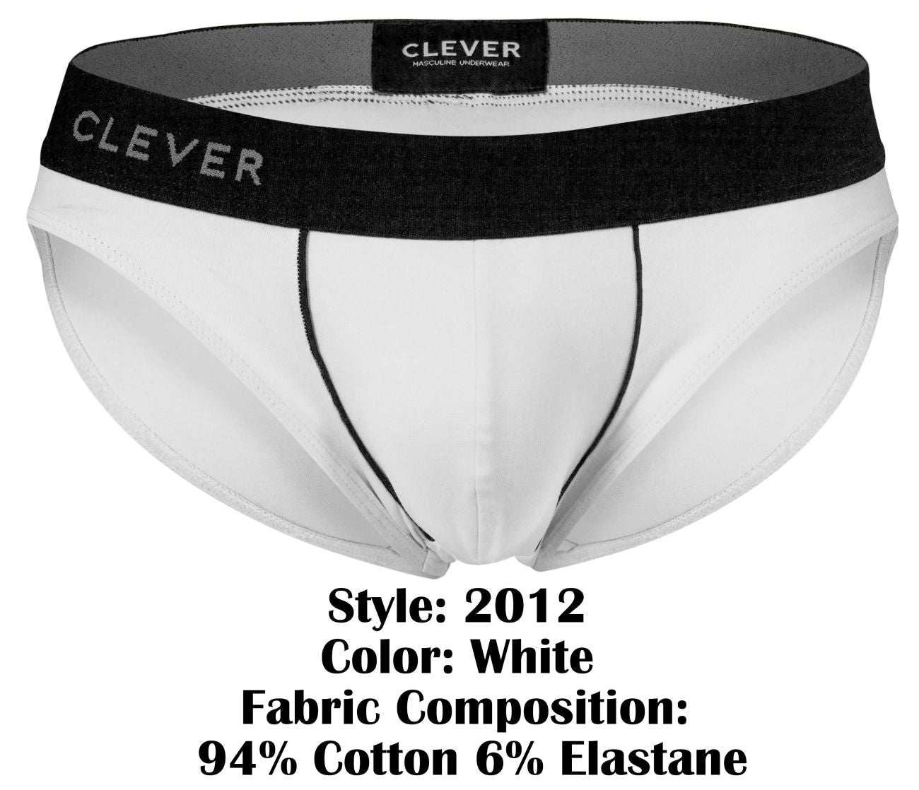 Clever 2012 Origen Mens Maximum Comfort Briefs White