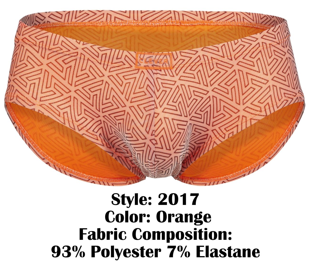 Clever 2017 Mens Stretchy Neon Briefs Orange