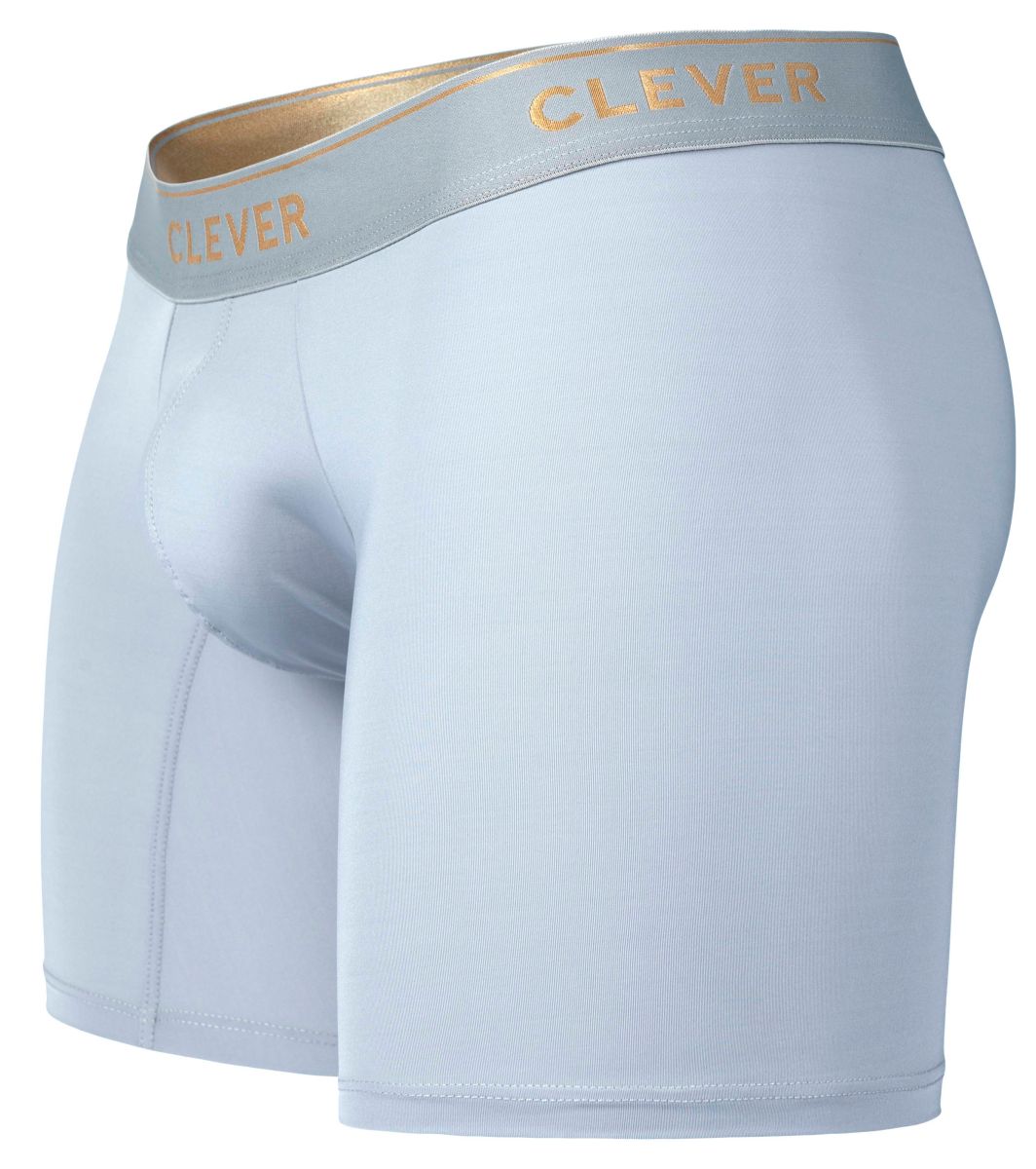 Clever 2027 Valladolid Mens Sleek Long Leg Boxer Briefs Gray