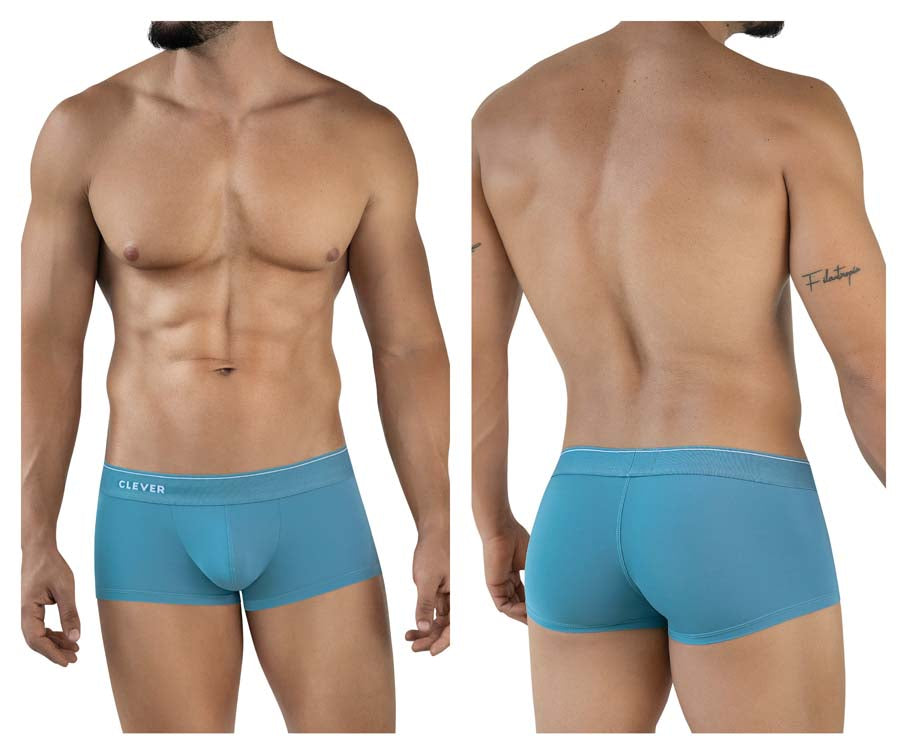 Clever 2042 Mendoza Mens Smooth Body Hugging Trunks Blue