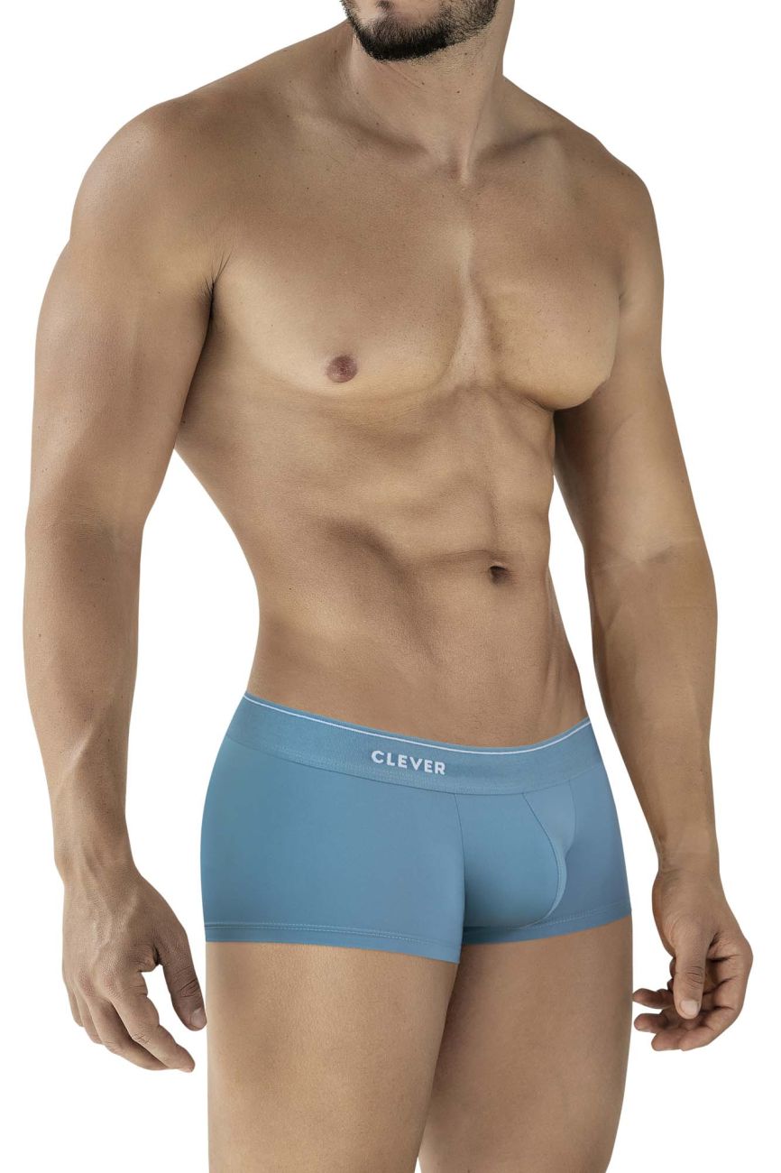 Clever 2042 Mendoza Mens Smooth Body Hugging Trunks Blue