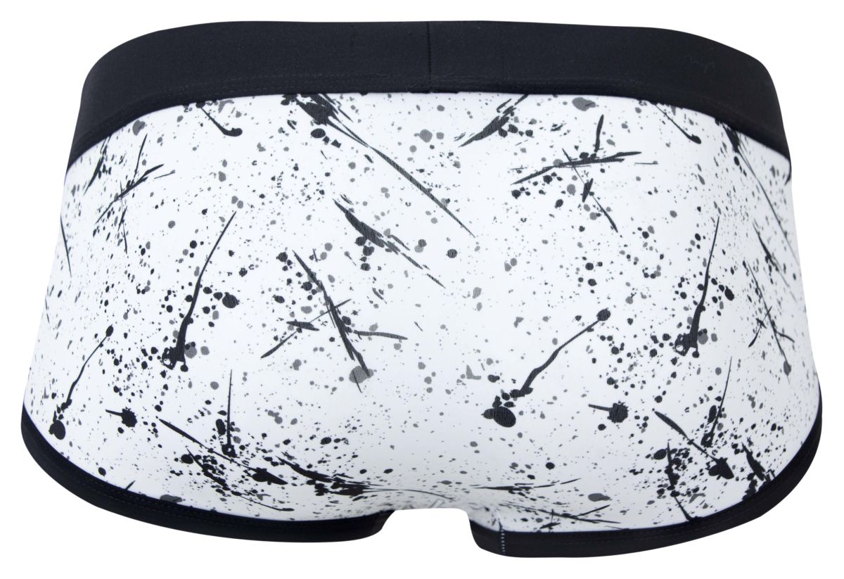 Clever 2051 Brochazos Mens Splatter Print Briefs Black & White