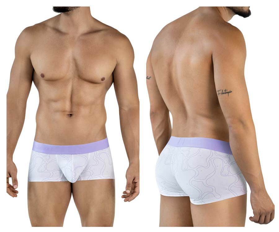 Clever 2056 Maze Mens Sporty Modern Trunks Lilac