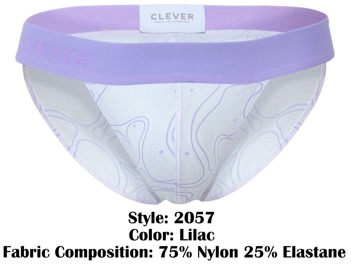 Clever 2057 Maze Mens Sporty Modern Bikini Brief Lilac