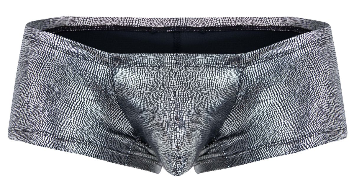 Clever 2058 Mens Sparkles Metallic Trunks Black Silver