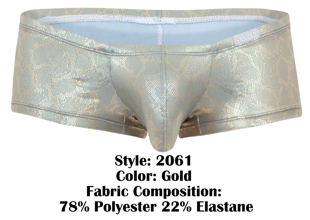 Clever 2061 Mens Diamond Metallic Trunks Gold