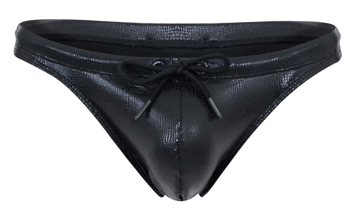 Clever 2071 Gorgona Mens Faux-Leather Swim Thongs Black