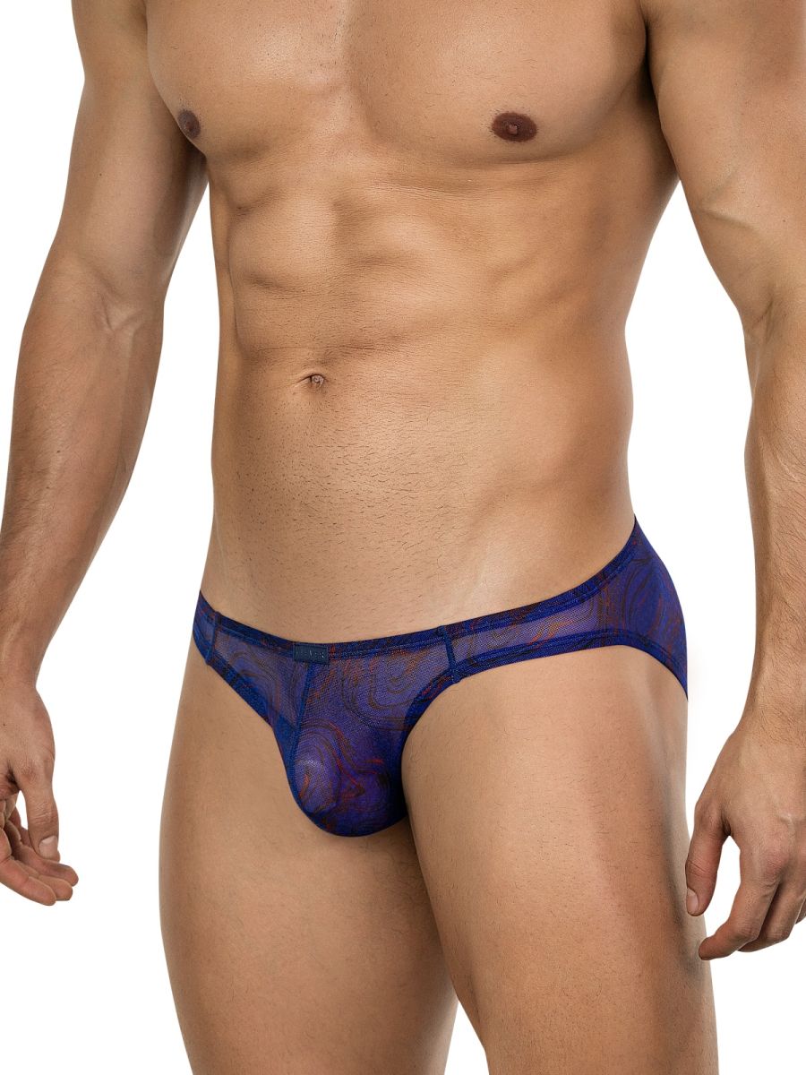 26035 Calipso Male Sheer Patterned Bikini Blue