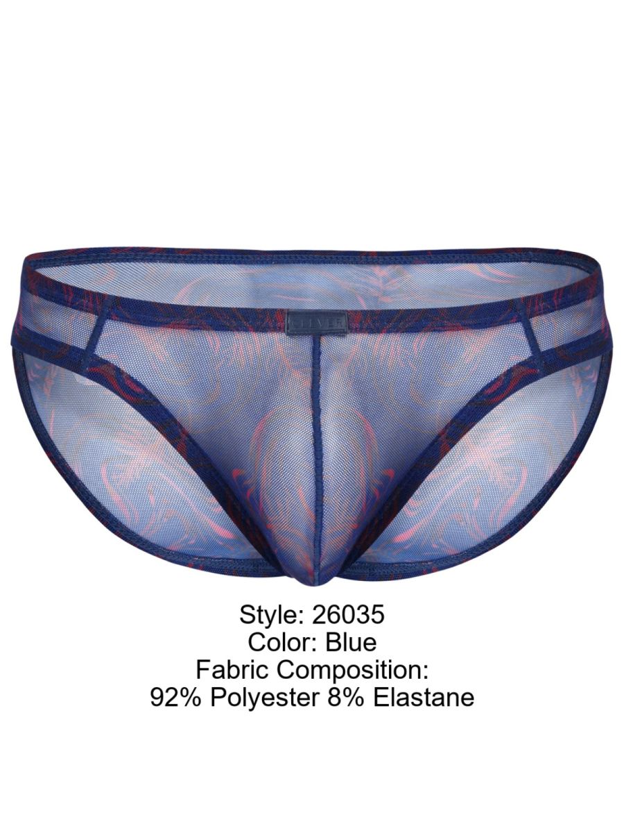26035 Calipso Male Sheer Patterned Bikini Blue