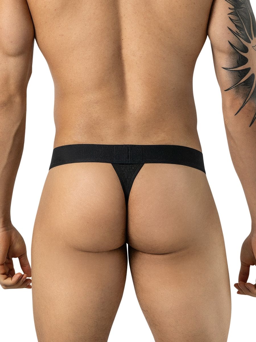 Clever 26192 Ulises Mens Kangaroo Pouch Internal Structured Thongs Black