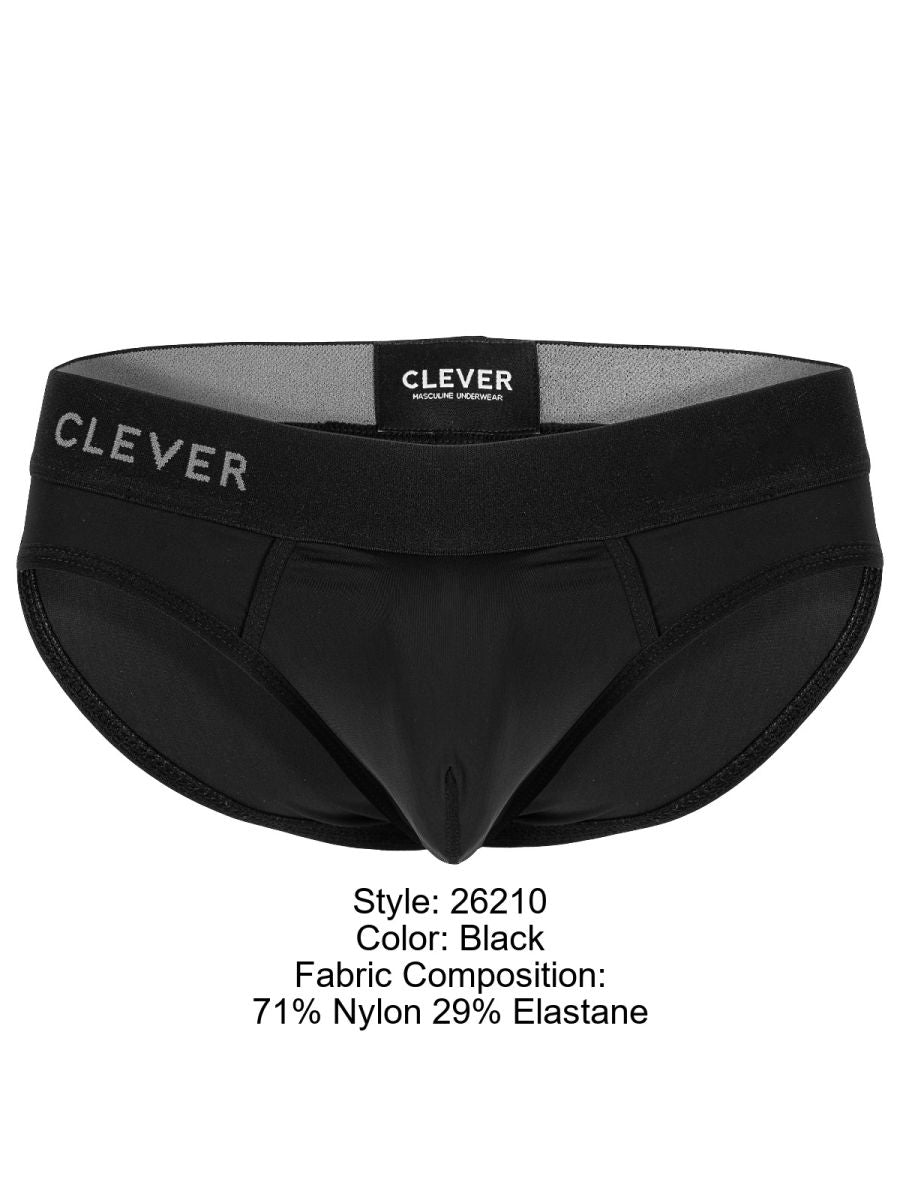 Clever 26210 Salento Mens Sleek Athletic Sihouette Briefs Black