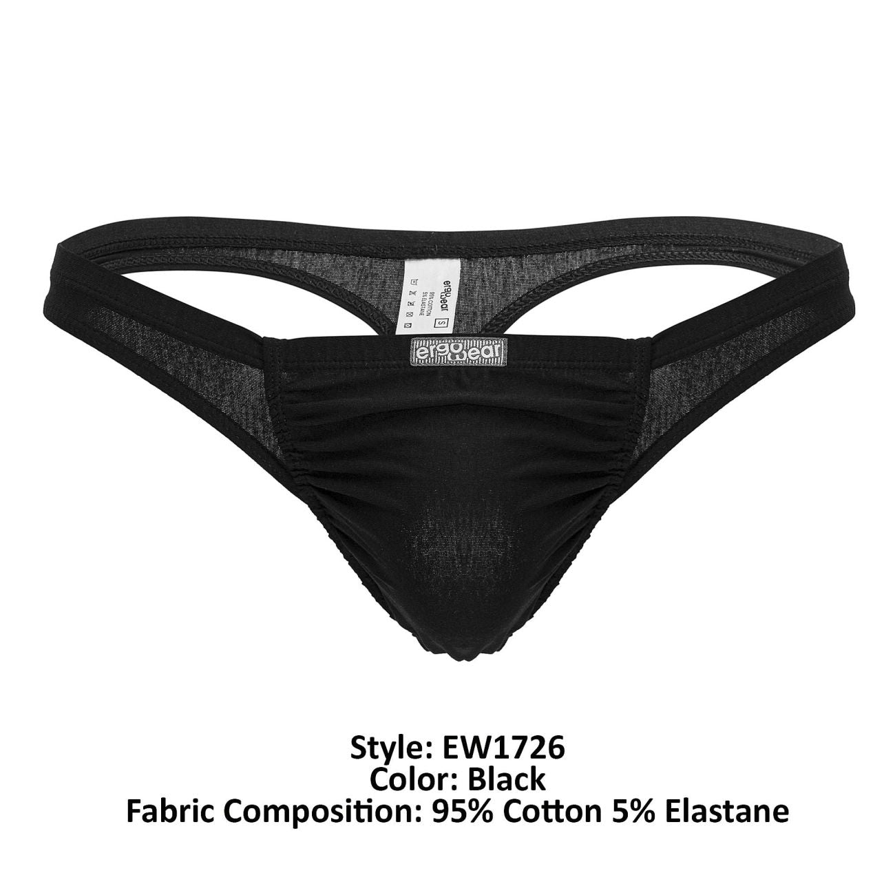 ErgoWear EW1726 FEEL GR8 Cotton Thongs Black