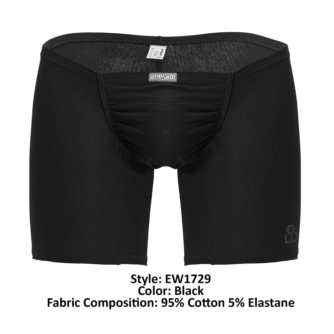 ErgoWear EW1729 FEEL GR8 Cotton Boxer Briefs Black