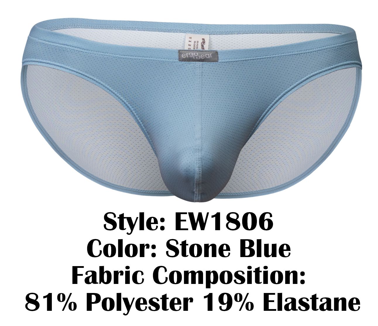 ErgoWear EW1806 X4D SE Mens Ultra Light Bikini Brief Stone Blue