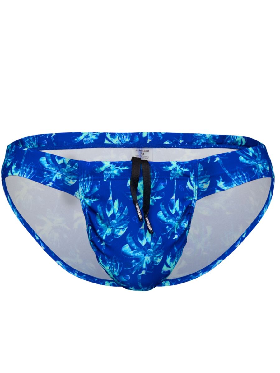 ErgoWear EW1826 Vibrant Abstract Floral Men's Swim Bikini Royal Blue Palms